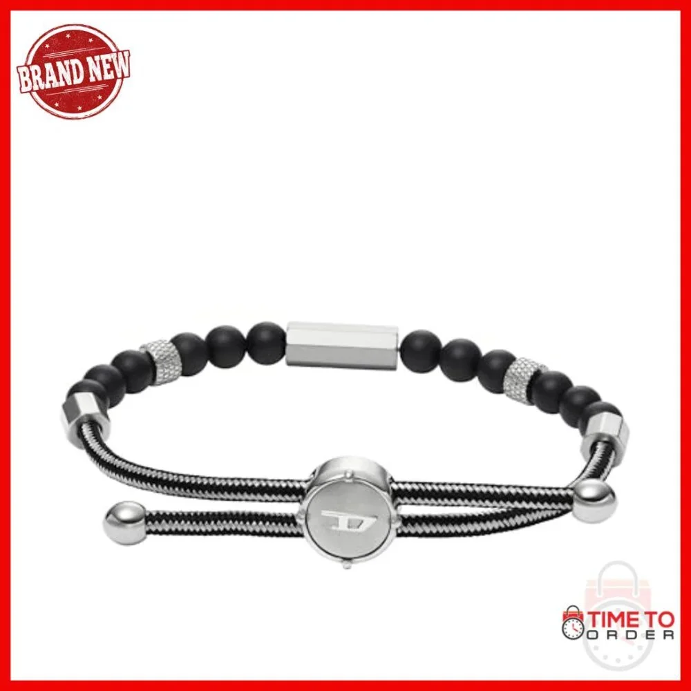 Adjustable Stainless Steel Beaded Bracelet Stackable Men's Jewelry